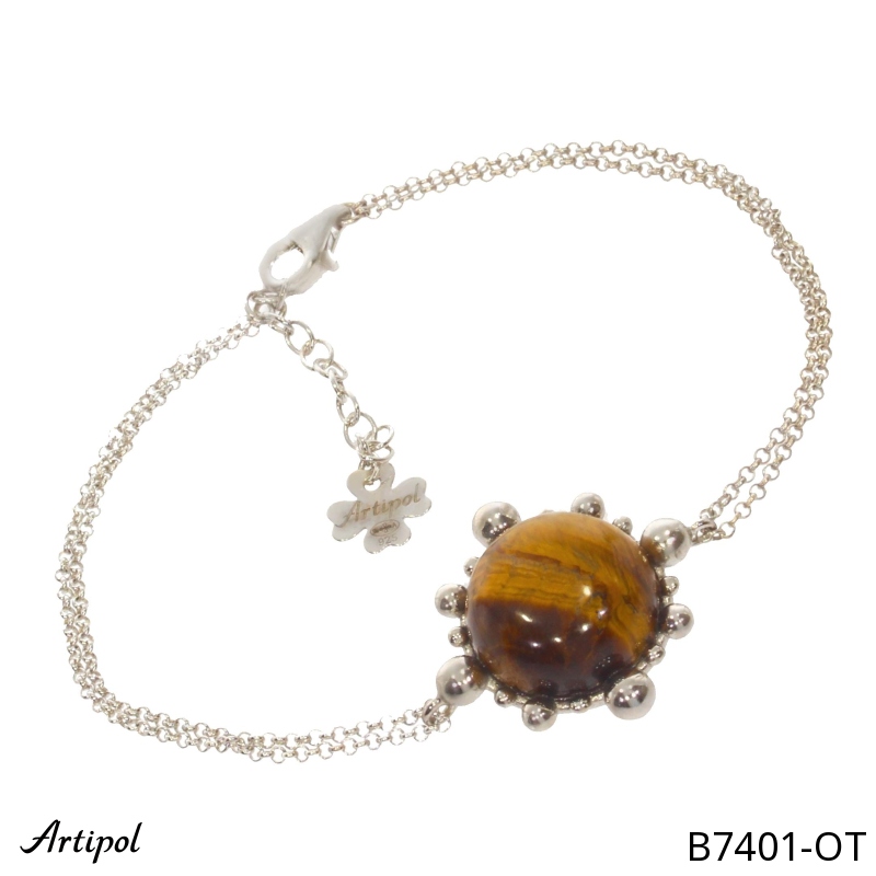 Bracelet B7401-OT with real Tiger's eye