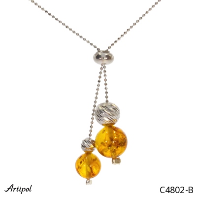 Necklace C4802-B with real Amber