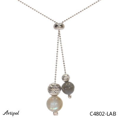Necklace C4802-LAB with real Labradorite