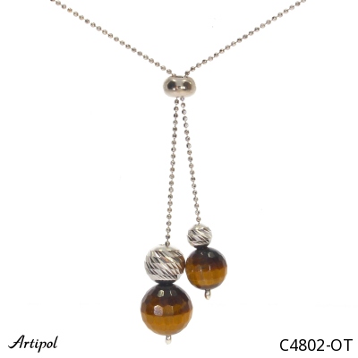 Necklace C4802-OT with real Tiger's eye