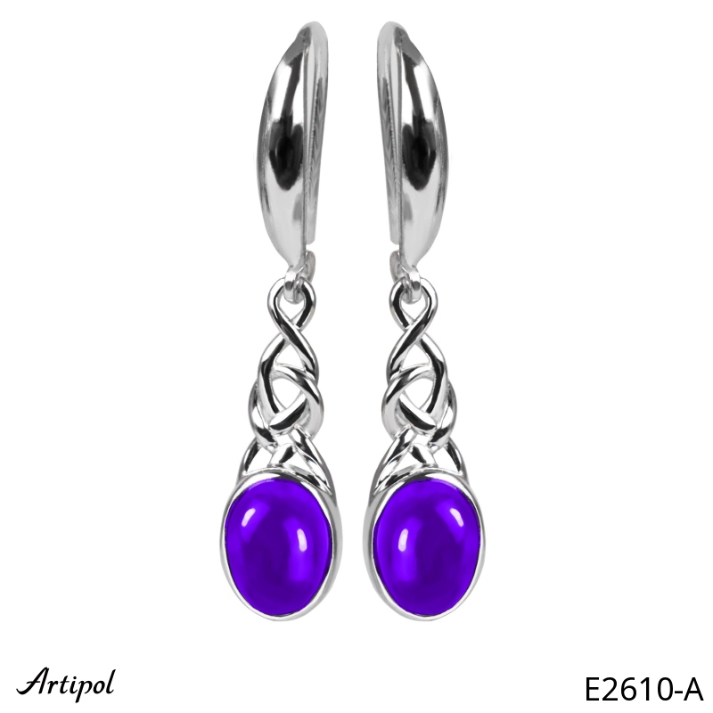 Earrings E2610-A with real Amethyst