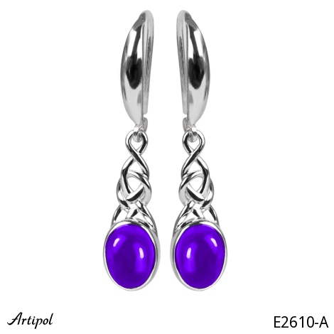 Earrings E2610-A with real Amethyst