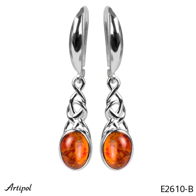 Earrings E2610-B with real Amber
