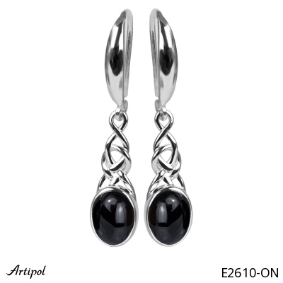 Earrings E2610-ON with real Black Onyx