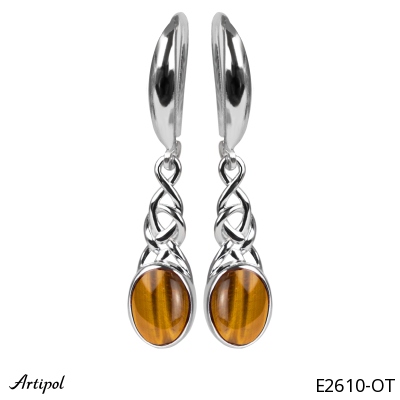 Earrings E2610-OT with real Tiger’s Eye