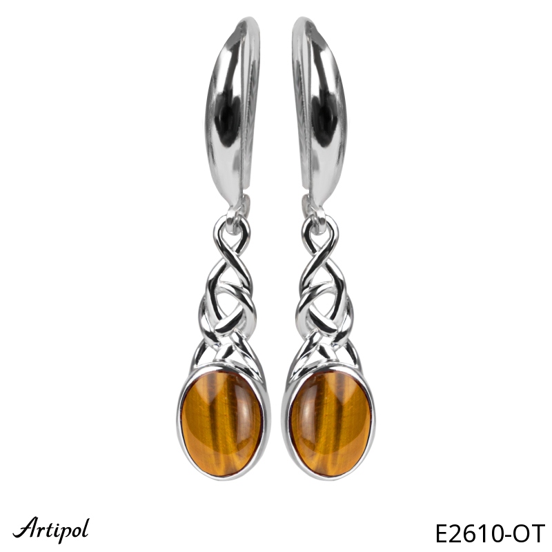 Earrings E2610-OT with real Tiger’s Eye