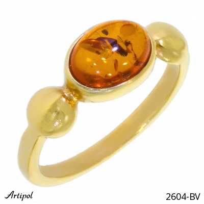 Ring 2604-BV with real Amber gold plated