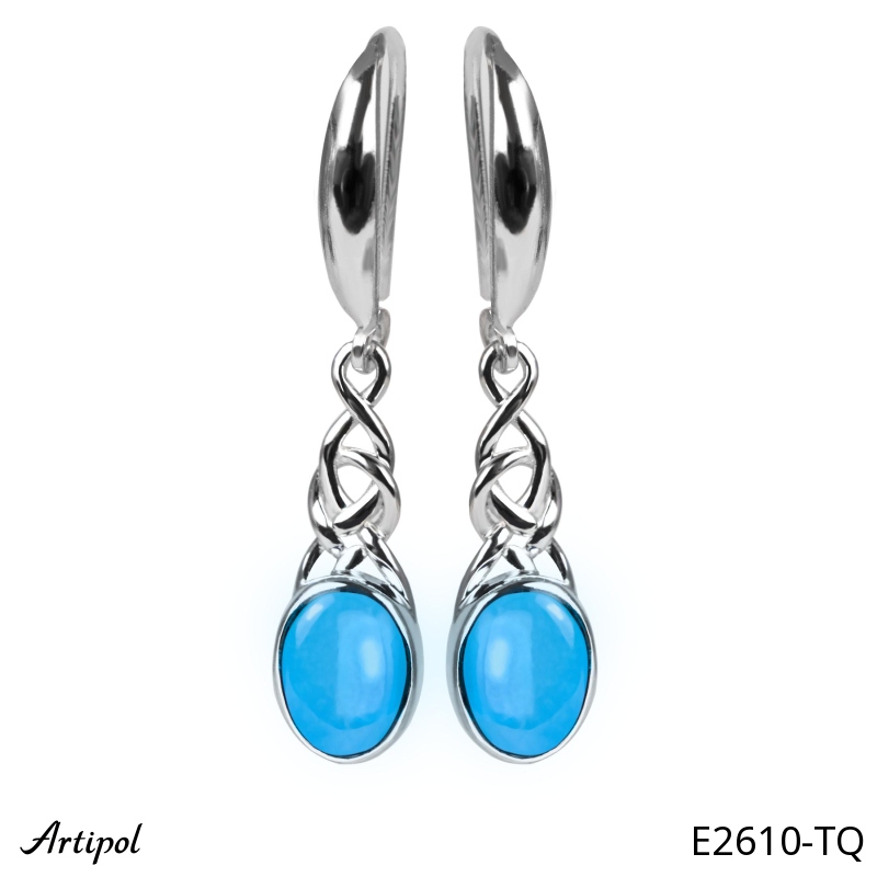 Earrings E2610-TQ with real Turquoise