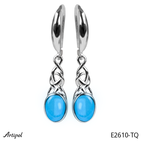 Boucles d'oreilles E2610-TQ en Turquoise véritable