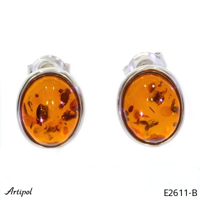 Earrings E2611-B with real Amber