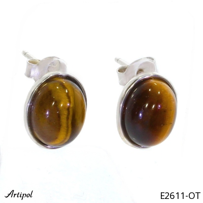 Earrings E2611-OT with real Tiger's eye