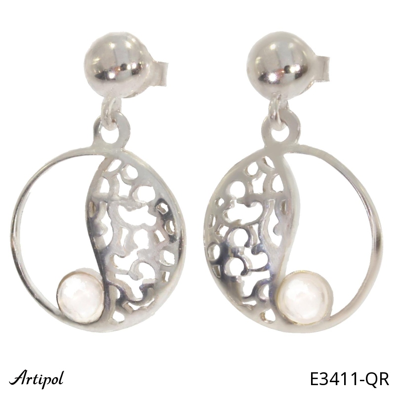 Boucles d'oreilles E3411-QR en Quartz rose véritable