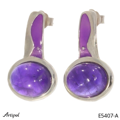Earrings E5407-A with real Amethyst