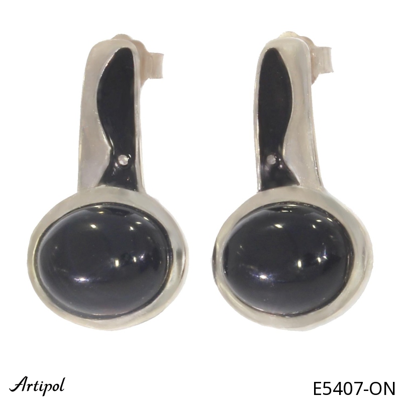 Boucles d'oreilles E5407-ON en Onyx noir véritable