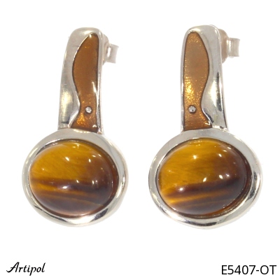 Boucles d'oreilles E5407-OT en Oeil de tigre véritable