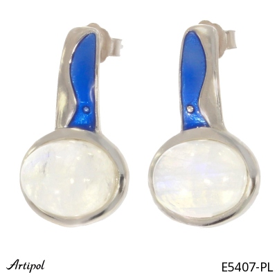 Earrings E5407-PL with real Moonstone
