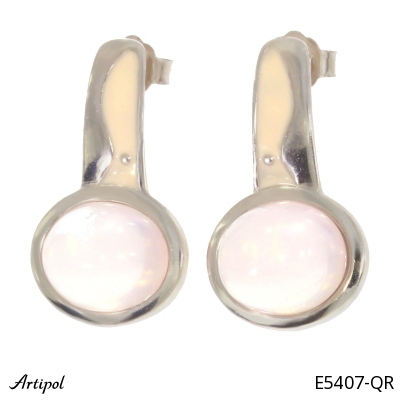 Earrings E5407-QR with real Rose quartz