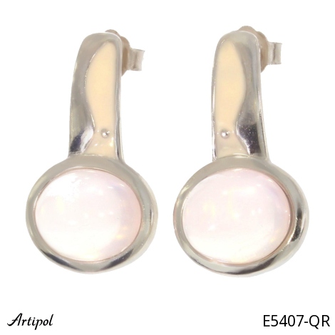 Earrings E5407-QR with real Rose Quartz