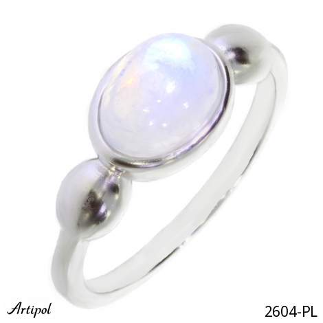 Ring 2604-PL with real Rainbow Moonstone