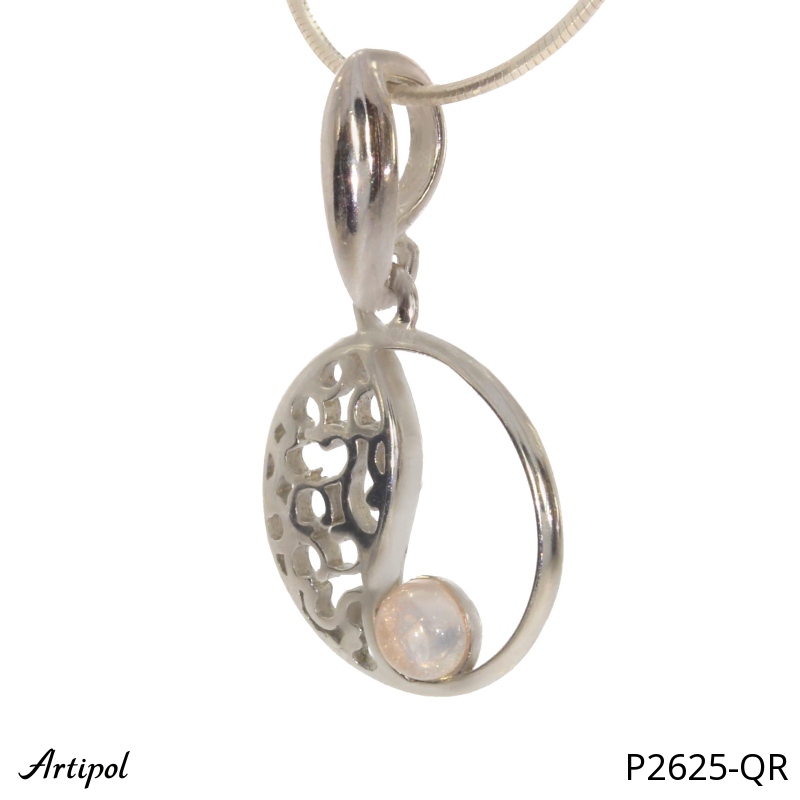 Pendentif P2625-QR en Quartz rose véritable