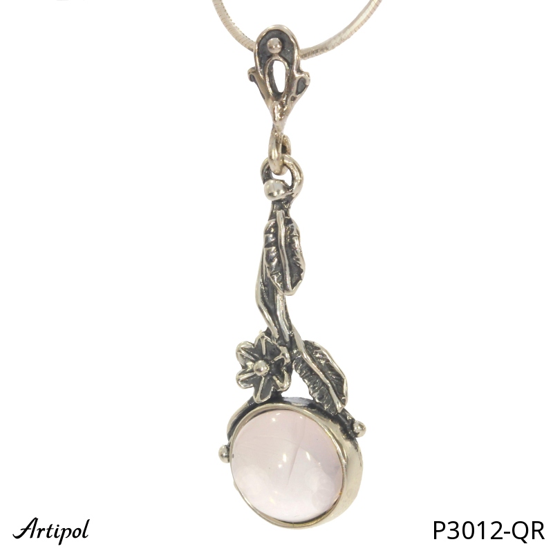 Pendant P3012-QR with real Rose quartz