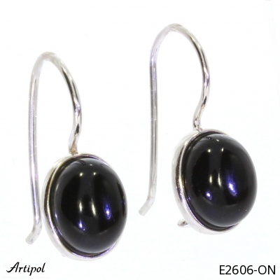 Boucles d'oreilles E2606-ON en Onyx noir véritable