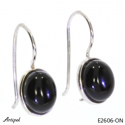 Earrings E2606-ON with real Black onyx