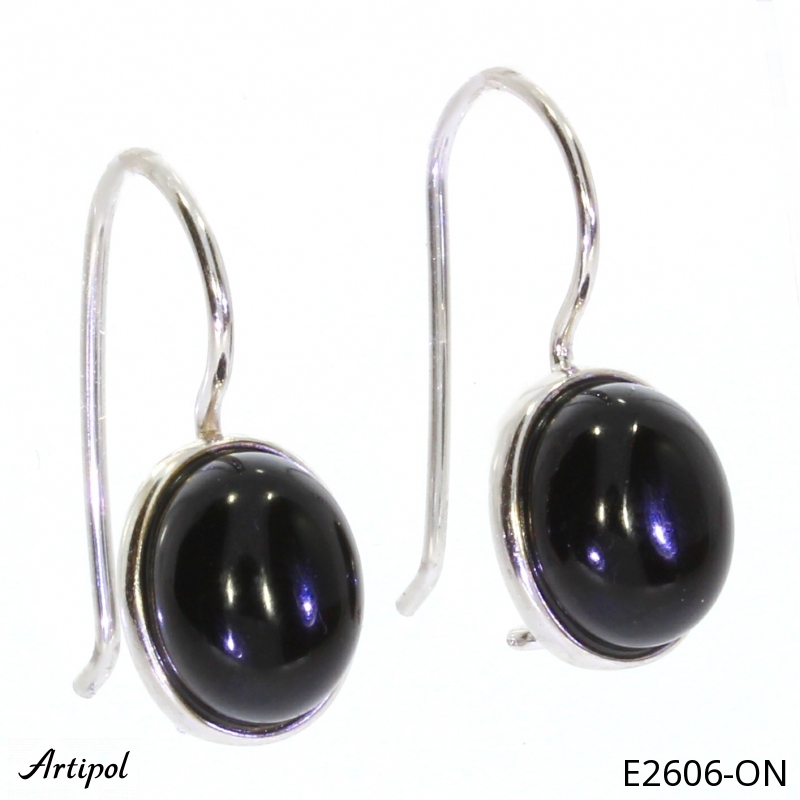 Boucles d'oreilles E2606-ON en Onyx noir véritable