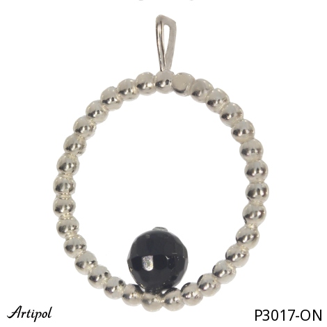 Pendentif P3017-ON en Onyx noir véritable