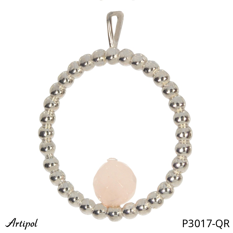 Pendentif P3017-QR en Quartz rose véritable