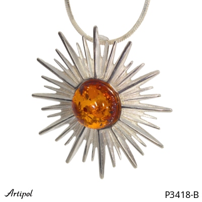 Pendant P3418-B with real Amber