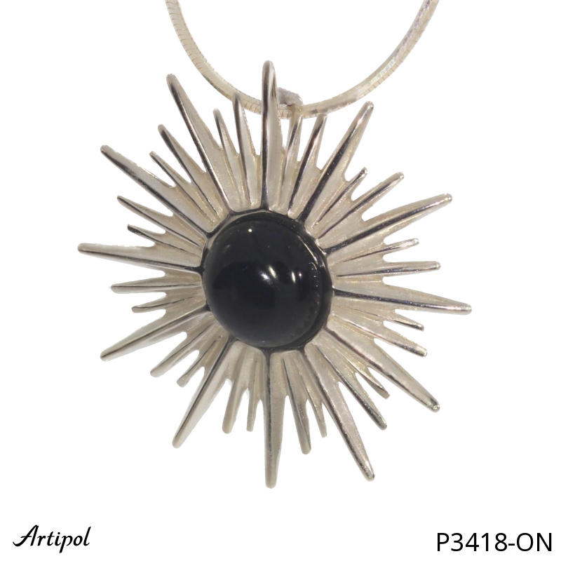 Pendentif P3418-ON en Onyx noir véritable