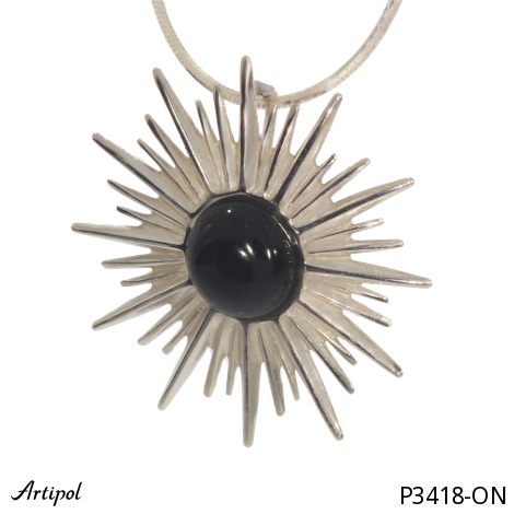 Pendentif P3418-ON en Onyx noir véritable