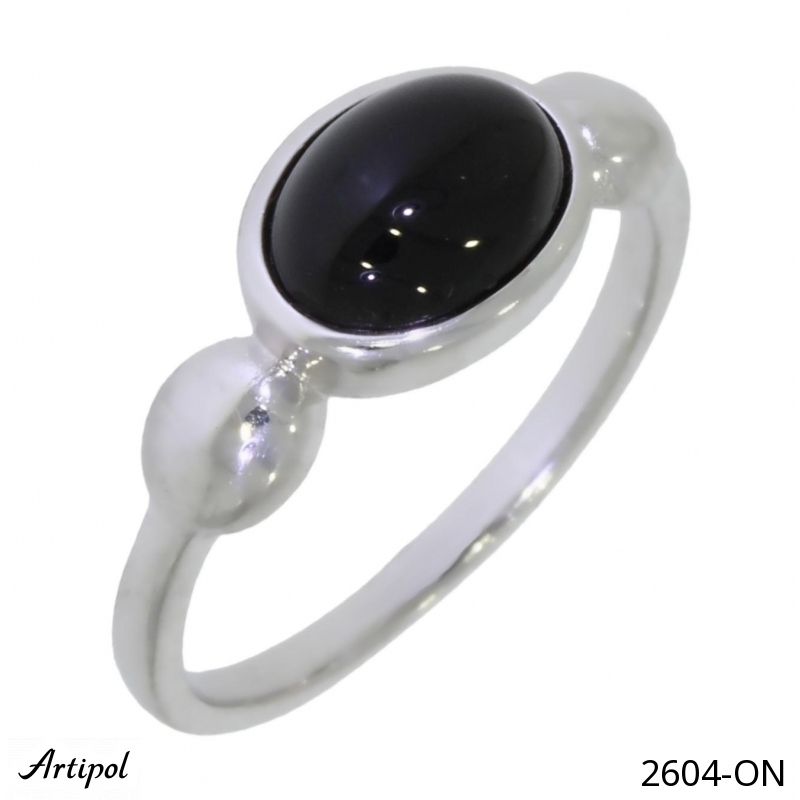 Ring 2604-ON mit echter Schwarzem Onyx