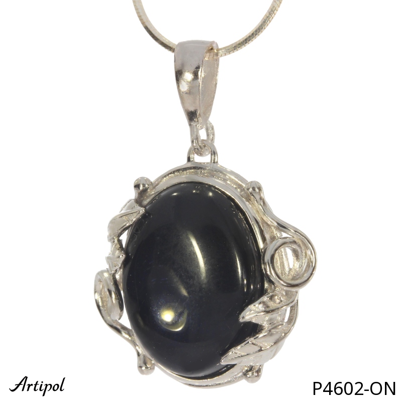 Pendentif P4602-ON en Onyx noir véritable