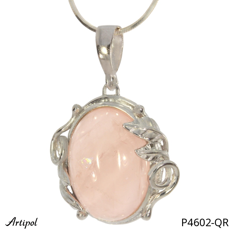 Pendentif P4602-QR en Quartz rose véritable