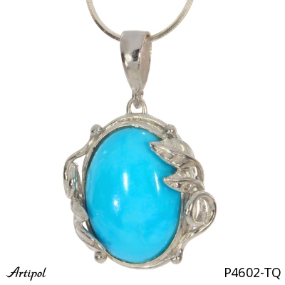 Pendentif P4602-TQ en Turquoise véritable