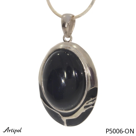 Pendentif P5006-ON en Onyx noir véritable