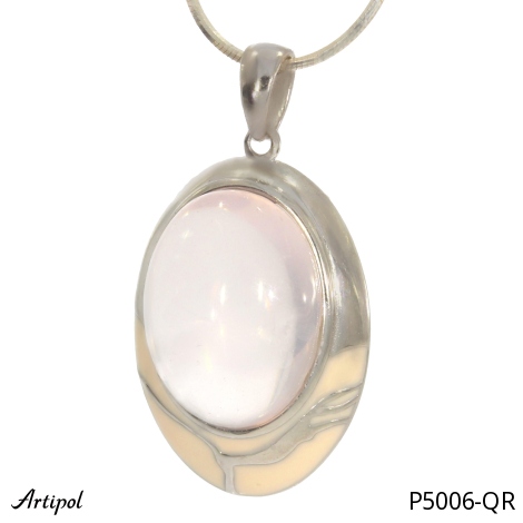 Pendentif P5006-QR en Quartz rose véritable