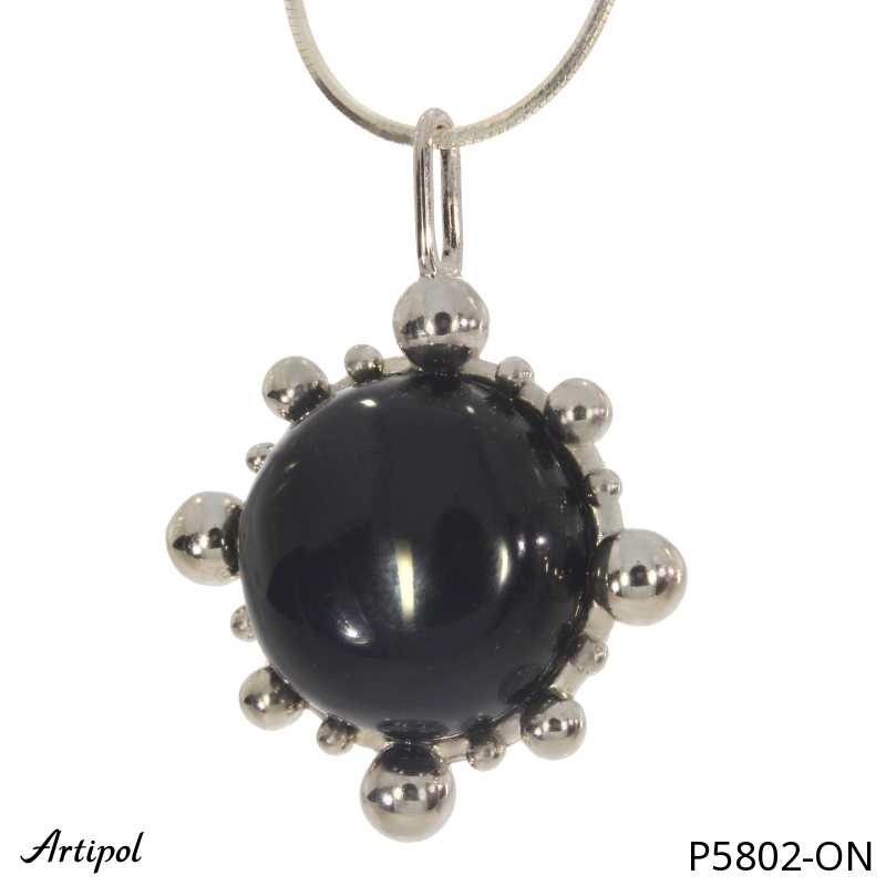 Pendentif P5802-ON en Onyx noir véritable