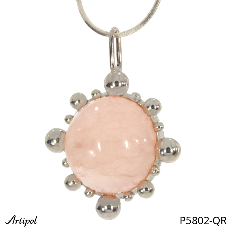 Pendant P5802-QR with real Rose quartz