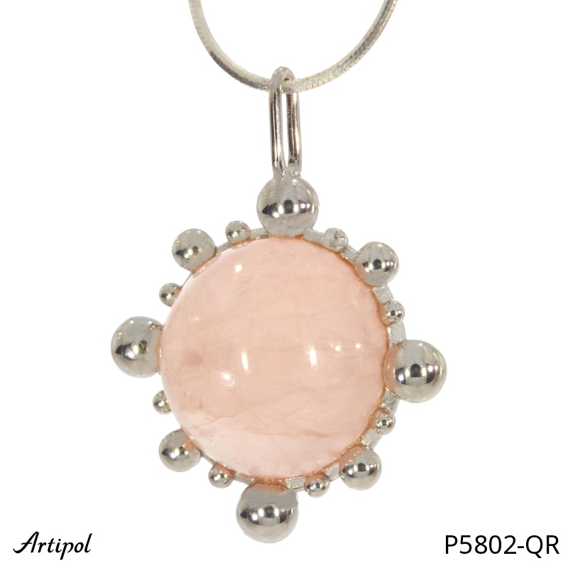 Pendentif P5802-QR en Quartz rose véritable