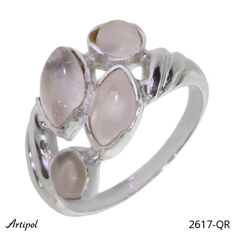 Ring 2617-QR with real Rose quartz