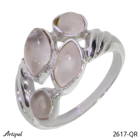 Ring 2617-QR with real Rose quartz