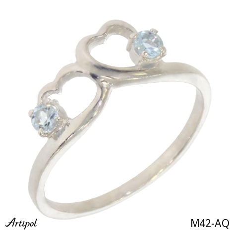 Bague M42-AQ en Aigue-marine véritable