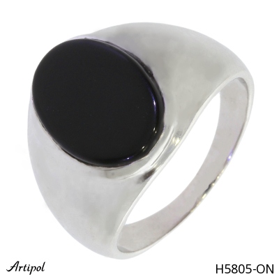 Men's ring H5805-ON with real Black Onyx