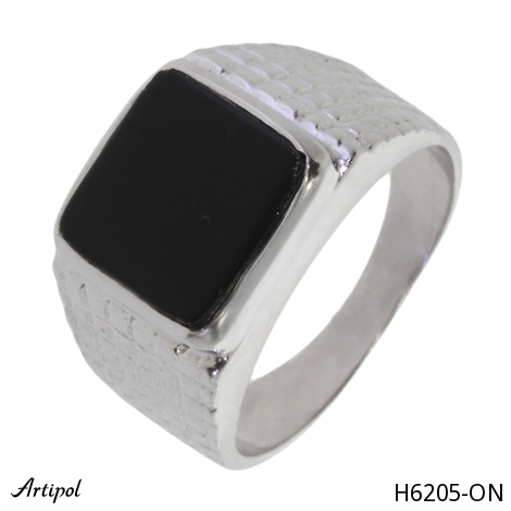 Bague Homme H6205-ON en Onyx noir véritable