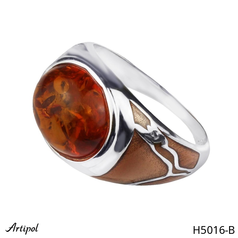 Bague Homme H5016-B en Ambre véritable