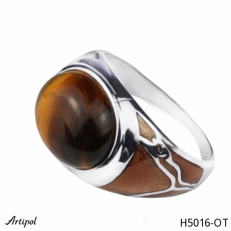 Men's ring H5016-OT with real Tiger's eye