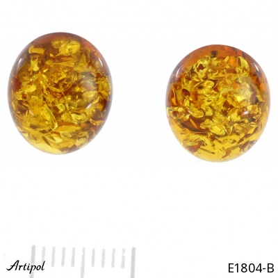 Earrings E1804-B with real Amber